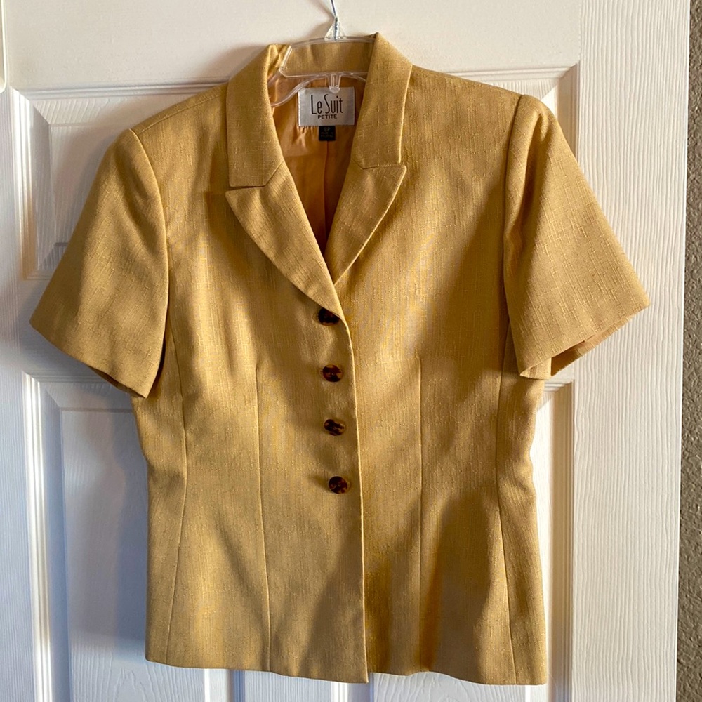 Gold Tailored Suit Jacket SZ 8P